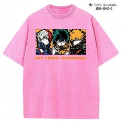 My Hero Academia Anime peripheral pure cotton washed and worn T-shirt from S to 2XL