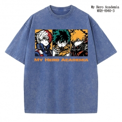 My Hero Academia Anime peripheral pure cotton washed and worn T-shirt from S to 2XL