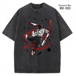 Chainsaw Man Anime peripheral pure cotton washed and worn T-shirt from S to 2XL