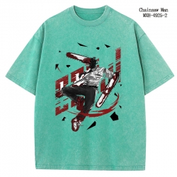 Chainsaw Man Anime peripheral pure cotton washed and worn T-shirt from S to 2XL