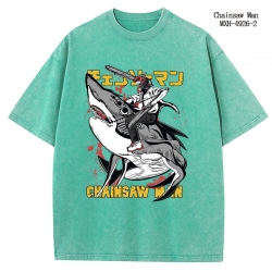 Chainsaw Man Anime peripheral pure cotton washed and worn T-shirt from S to 2XL