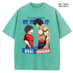 Baki Hanma Anime peripheral pure cotton washed and worn T-shirt from S to 2XL
