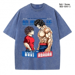 Baki Hanma Anime peripheral pure cotton washed and worn T-shirt from S to 2XL