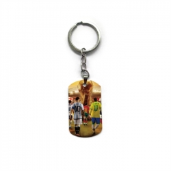 World Cup Anime double-sided full-color printed military brand ring keychain price for 5 pcs