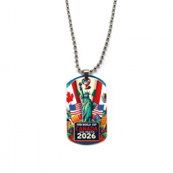 World Cup Anime double-sided full color printed military brand necklace price for 5 pcs