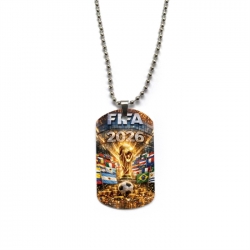 World Cup Anime double-sided full color printed military brand necklace price for 5 pcs