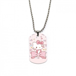 Hello-Kitty Anime double-sided full color printed military brand necklace price for 5 pcs