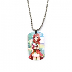 LOVE LIVE Anime double-sided full color printed military brand necklace price for 5 pcs