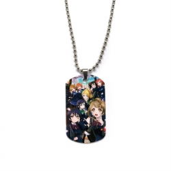 LOVE LIVE Anime double-sided full color printed military brand necklace price for 5 pcs