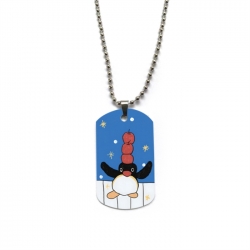 Pingu Anime double-sided full color printed military brand necklace price for 5 pcs