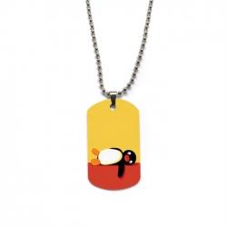 Pingu Anime double-sided full color printed military brand necklace price for 5 pcs