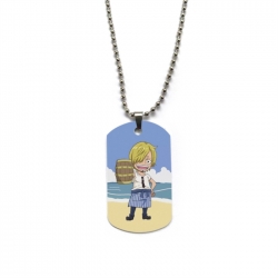 One Piece Anime double-sided full color printed military brand necklace price for 5 pcs