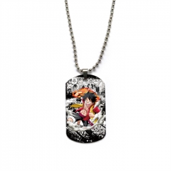 One Piece Anime double-sided full color printed military brand necklace price for 5 pcs