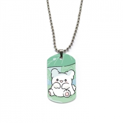 Hanamaru Anime double-sided full color printed military brand necklace price for 5 pcs