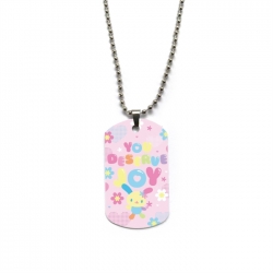 Sanrio Anime double-sided full color printed military brand necklace price for 5 pcs