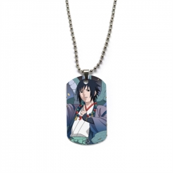 Naruto Anime double-sided full color printed military brand necklace price for 5 pcs