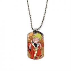 Naruto Anime double-sided full color printed military brand necklace price for 5 pcs