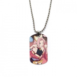 Naruto Anime double-sided full color printed military brand necklace price for 5 pcs