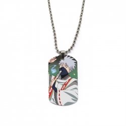 Naruto Anime double-sided full color printed military brand necklace price for 5 pcs