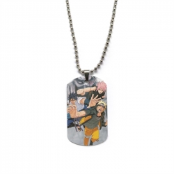 Naruto Anime double-sided full color printed military brand necklace price for 5 pcs