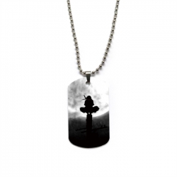 Naruto Anime double-sided full color printed military brand necklace price for 5 pcs