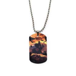 Naruto Anime double-sided full color printed military brand necklace price for 5 pcs