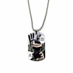 Naruto Anime double-sided full color printed military brand necklace price for 5 pcs