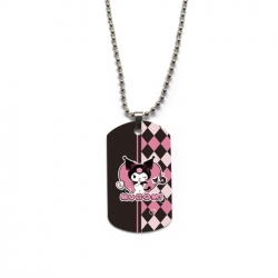 Kuromi Anime double-sided full color printed military brand necklace price for 5 pcs