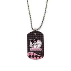 Kuromi Anime double-sided full color printed military brand necklace price for 5 pcs