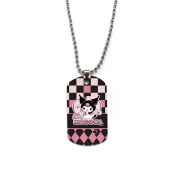 Kuromi Anime double-sided full color printed military brand necklace price for 5 pcs
