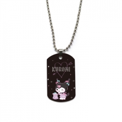 Kuromi Anime double-sided full color printed military brand necklace price for 5 pcs