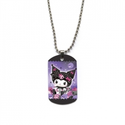 Kuromi Anime double-sided full color printed military brand necklace price for 5 pcs