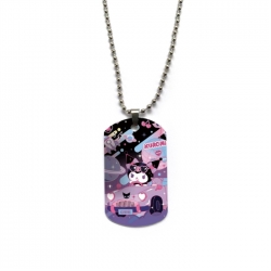 Kuromi Anime double-sided full color printed military brand necklace price for 5 pcs