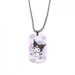 Kuromi Anime double-sided full color printed military brand necklace price for 5 pcs