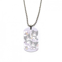 Kuromi Anime double-sided full color printed military brand necklace price for 5 pcs