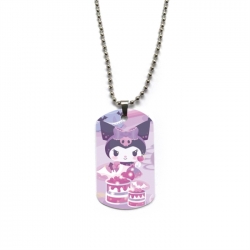 Kuromi Anime double-sided full color printed military brand necklace price for 5 pcs