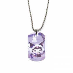 Kuromi Anime double-sided full color printed military brand necklace price for 5 pcs