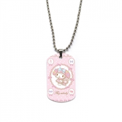 Melody Anime double-sided full color printed military brand necklace price for 5 pcs