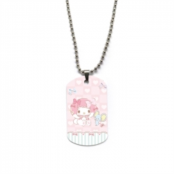 Melody Anime double-sided full color printed military brand necklace price for 5 pcs