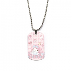 Melody Anime double-sided full color printed military brand necklace price for 5 pcs