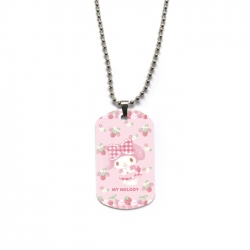 Melody Anime double-sided full color printed military brand necklace price for 5 pcs