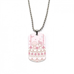 Melody Anime double-sided full color printed military brand necklace price for 5 pcs