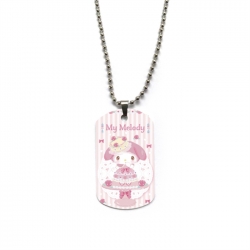 Melody Anime double-sided full color printed military brand necklace price for 5 pcs