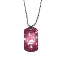 Melody Anime double-sided full color printed military brand necklace price for 5 pcs