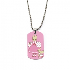 Sanrio Jasmine Rabbit Anime double-sided full color printed military brand necklace price for 5 pcs
