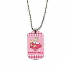 Sanrio Jasmine Rabbit Anime double-sided full color printed military brand necklace price for 5 pcs