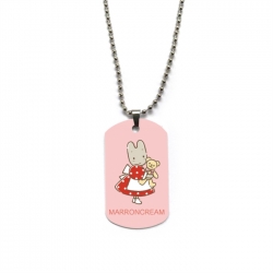 Sanrio Jasmine Rabbit Anime double-sided full color printed military brand necklace price for 5 pcs