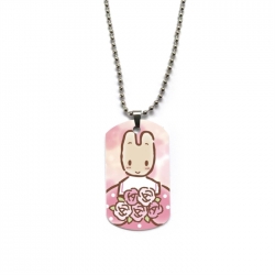 Sanrio Jasmine Rabbit Anime double-sided full color printed military brand necklace price for 5 pcs