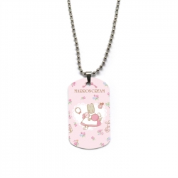 Sanrio Jasmine Rabbit Anime double-sided full color printed military brand necklace price for 5 pcs