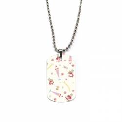 Sanrio Jasmine Rabbit Anime double-sided full color printed military brand necklace price for 5 pcs